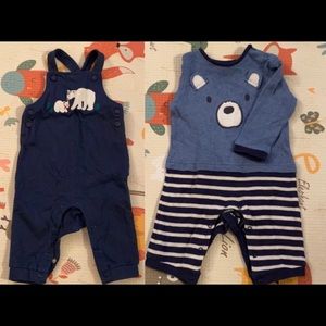 Lot of 2 John Lewis One Piece & Overall sz 3-6M